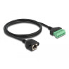 Delock RJ45 Kabel Cat.6 Buchse zu Terminalblock Adapter zum Einbau 1 m 2-teilig