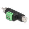 Delock Cinch Stecker und Cinch Buchse zu 2 Pin Terminalblock Adapter