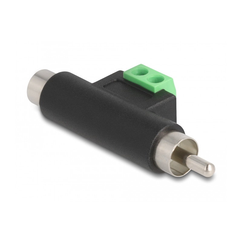 Delock Cinch Stecker und Cinch Buchse zu 2 Pin Terminalblock Adapter