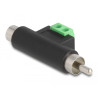 Delock Cinch Stecker und Cinch Buchse zu 2 Pin Terminalblock Adapter