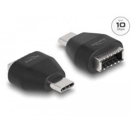 Delock Adapter USB Type-C™ Stecker zu USB 10 Gbps Typ-E Key A Buchse schwarz