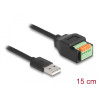 Delock USB 2.0 Kabel Typ-A Stecker zu Terminalblock Adapter mit Drucktaster 15 cm