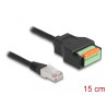 Delock RJ45 Kabel Cat.5e Stecker zu Terminalblock Adapter mit Drucktaster 15 cm