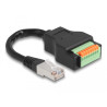 Delock RJ45 Kabel Cat.5e Stecker zu Terminalblock Adapter mit Drucktaster 15 cm