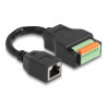 Delock RJ45 Kabel Cat.5e Buchse zu Terminalblock Adapter mit Drucktaster 15 cm