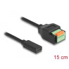 Delock USB 2.0 Kabel USB Type-C™ Buchse zu Terminalblock Adapter mit Drucktaster 15 cm