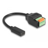 Delock USB 2.0 Kabel USB Type-C™ Buchse zu Terminalblock Adapter mit Drucktaster 15 cm
