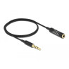 Delock Audio Verlängerungskabel Klinke 3,5 mm 4 Pin Stecker zu Buchse Ultra Slim 0,5 m schwarz