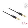 Delock Klinkenkabel 3,5 mm 4 Pin Stecker zu Stecker Ultra Slim 0,5 m schwarz