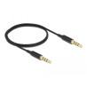 Delock Klinkenkabel 3,5 mm 4 Pin Stecker zu Stecker Ultra Slim 0,5 m schwarz