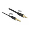 Delock Klinkenkabel 3,5 mm 4 Pin Stecker zu Stecker Ultra Slim 0,5 m schwarz