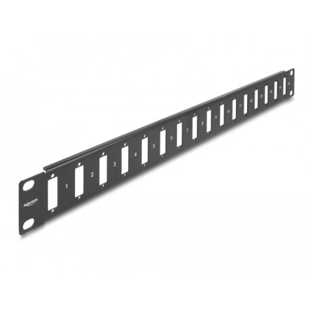 Delock 19″ Panel für Adapter mit Schraubanschluss 16 Port schwarz