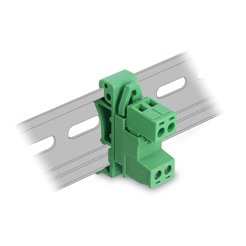 Delock Terminalblock Set für Hutschienen 2 Pin mit Rastermaß 5,08 mm gewinkelt