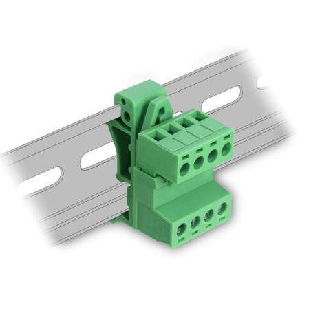 Delock Terminalblock Set für Hutschienen 4 Pin mit Rastermaß 5,08 mm gewinkelt
