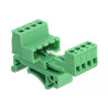 Delock Terminalblock Set für Hutschienen 4 Pin mit Rastermaß 5,08 mm gewinkelt