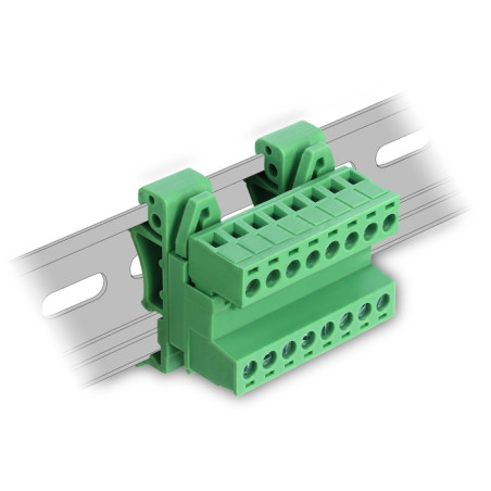 Delock Terminalblock Set für Hutschienen 8 Pin mit Rastermaß 5,08 mm gewinkelt