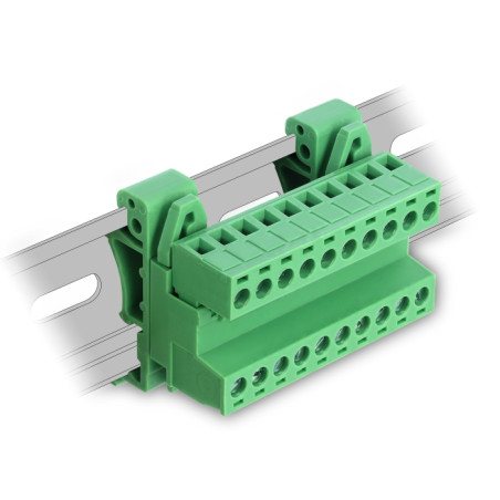 Delock Terminalblock Set für Hutschienen 10 Pin mit Rastermaß 5,08 mm gewinkelt