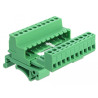 Delock Terminalblock Set für Hutschienen 10 Pin mit Rastermaß 5,08 mm gewinkelt