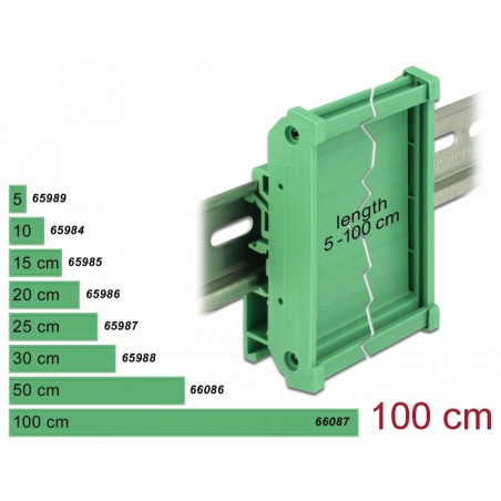 Delock Platinenhalterung (72 mm) für Hutschiene 100 cm lang