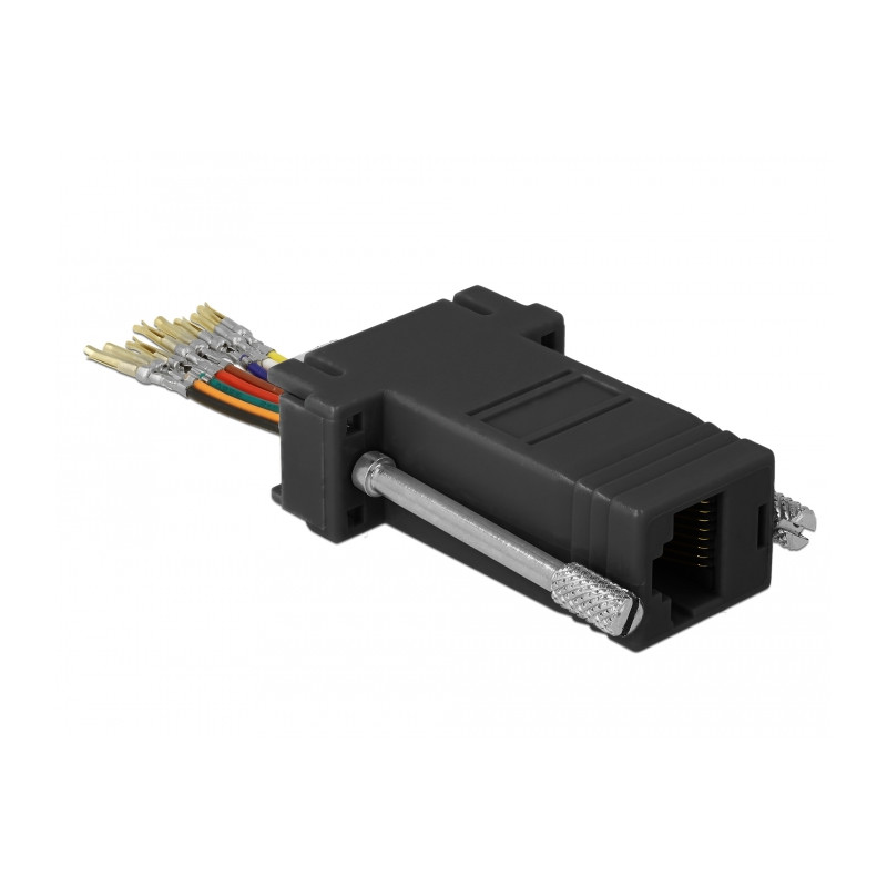 Delock D-Sub 9 Pin Buchse zu RJ45 Buchse Montagesatz schwarz