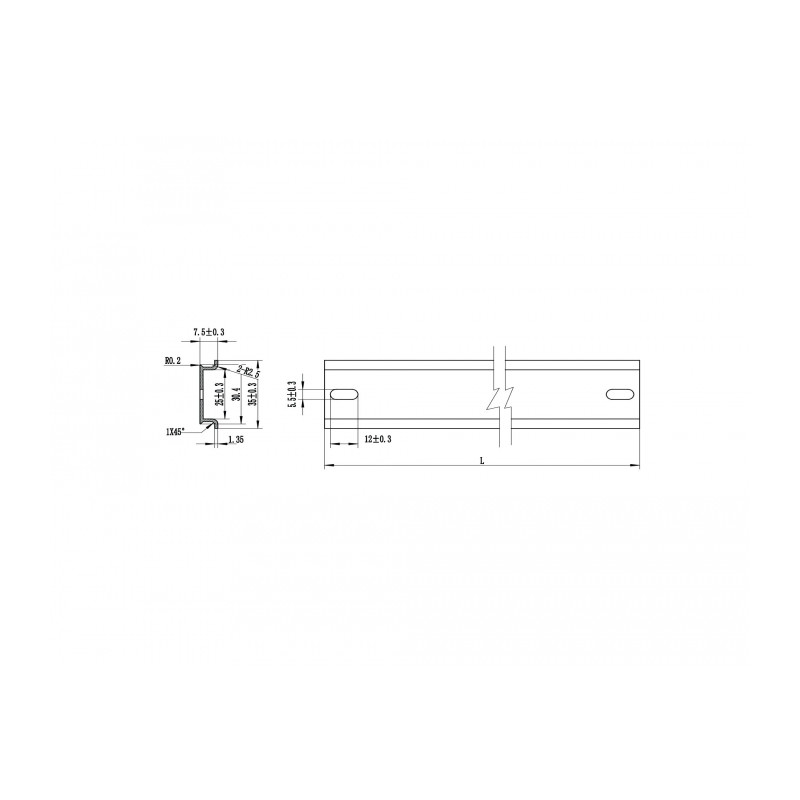 Delock Hutschiene 35 x 7,5 mm (19") Aluminium