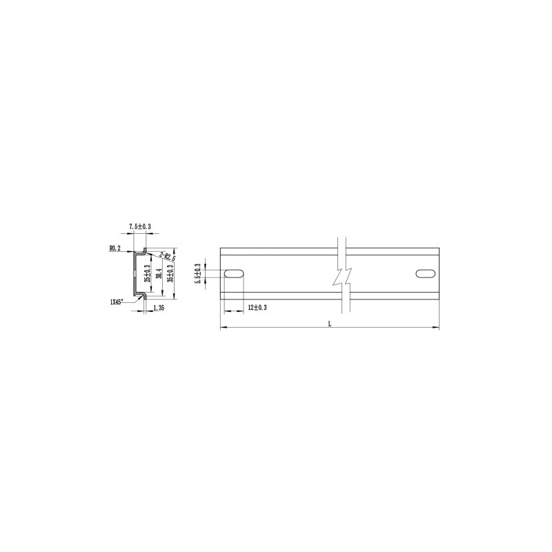 Delock Hutschiene 35 x 7,5 mm (10") Aluminium