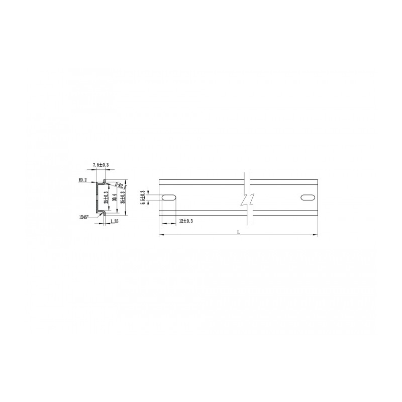 Delock Hutschiene 35 x 7,5 mm (100 cm) Aluminium