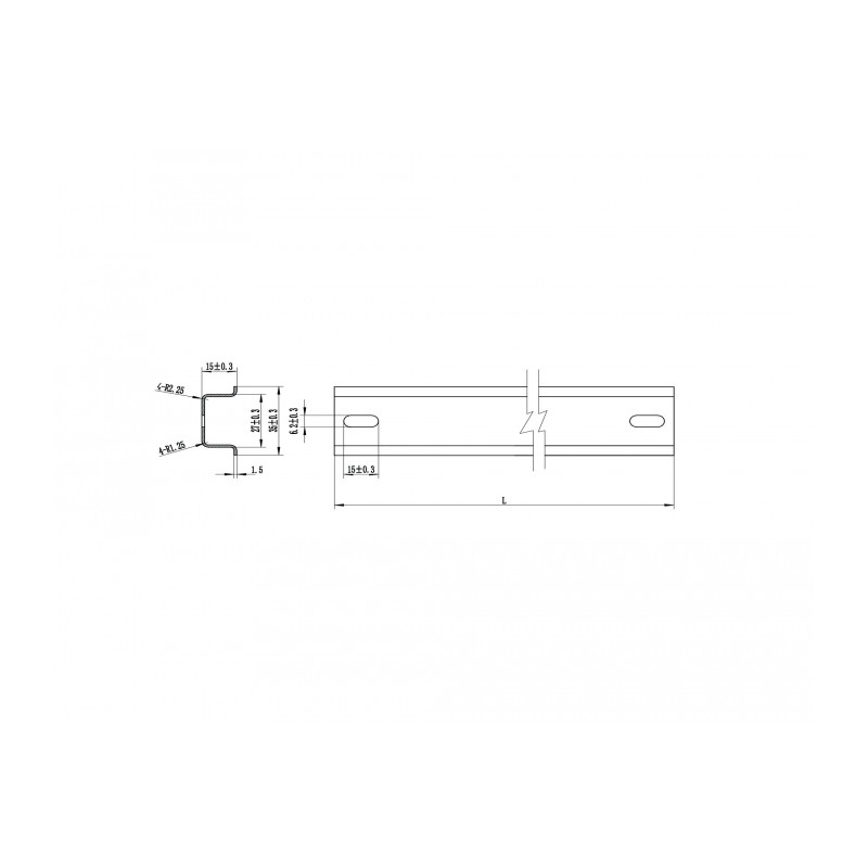 Delock Hutschiene 35 x 15 mm (25 cm) Aluminium