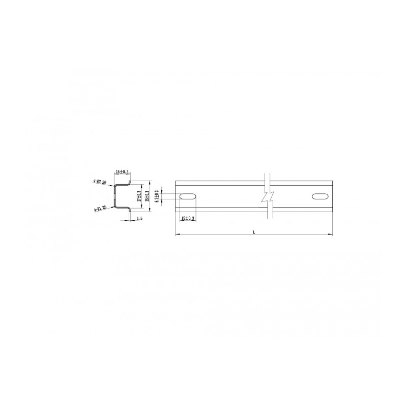 Delock Hutschiene 35 x 15 mm (50 cm) Aluminium