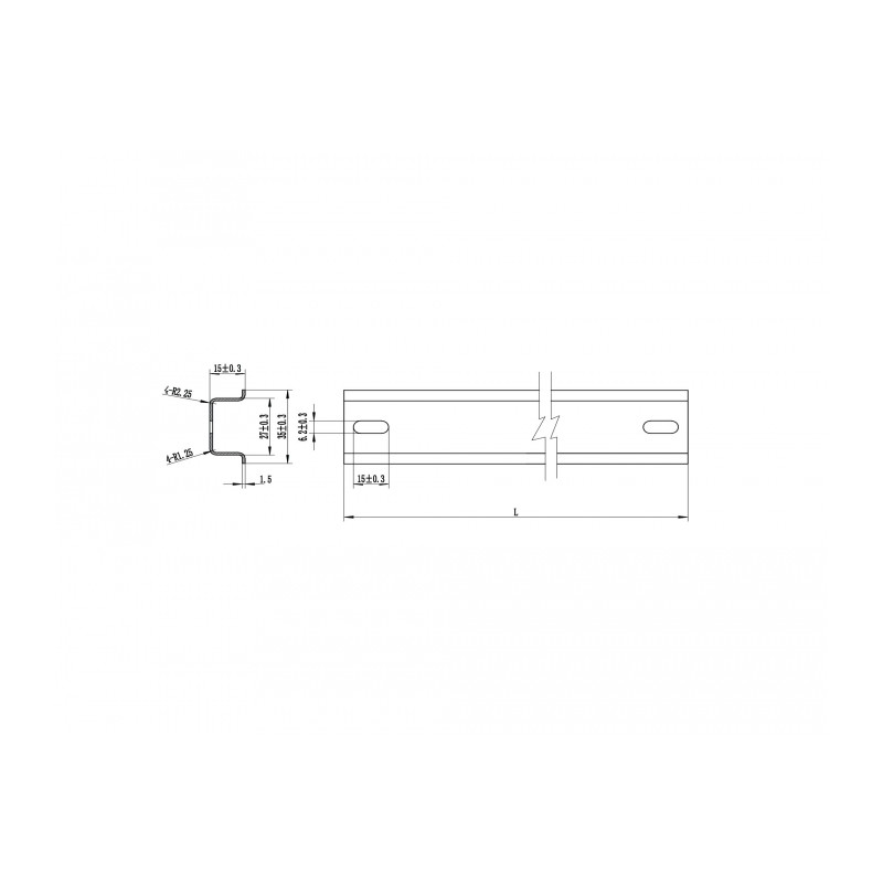 Delock Hutschiene 35 x 15 mm (100 cm) Aluminium