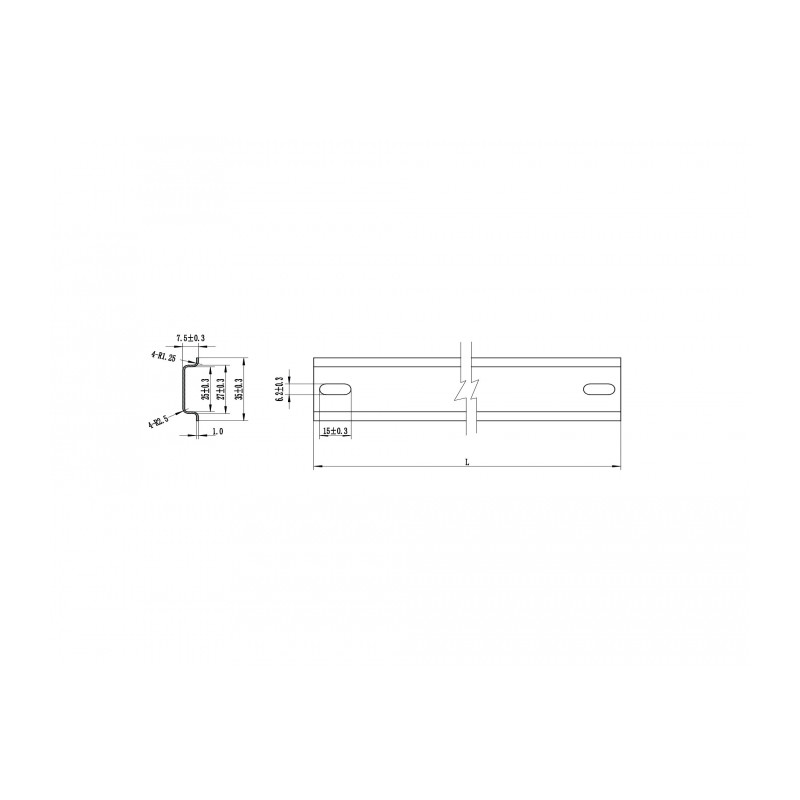 Delock Hutschiene 35 x 7,5 mm (10") Stahl
