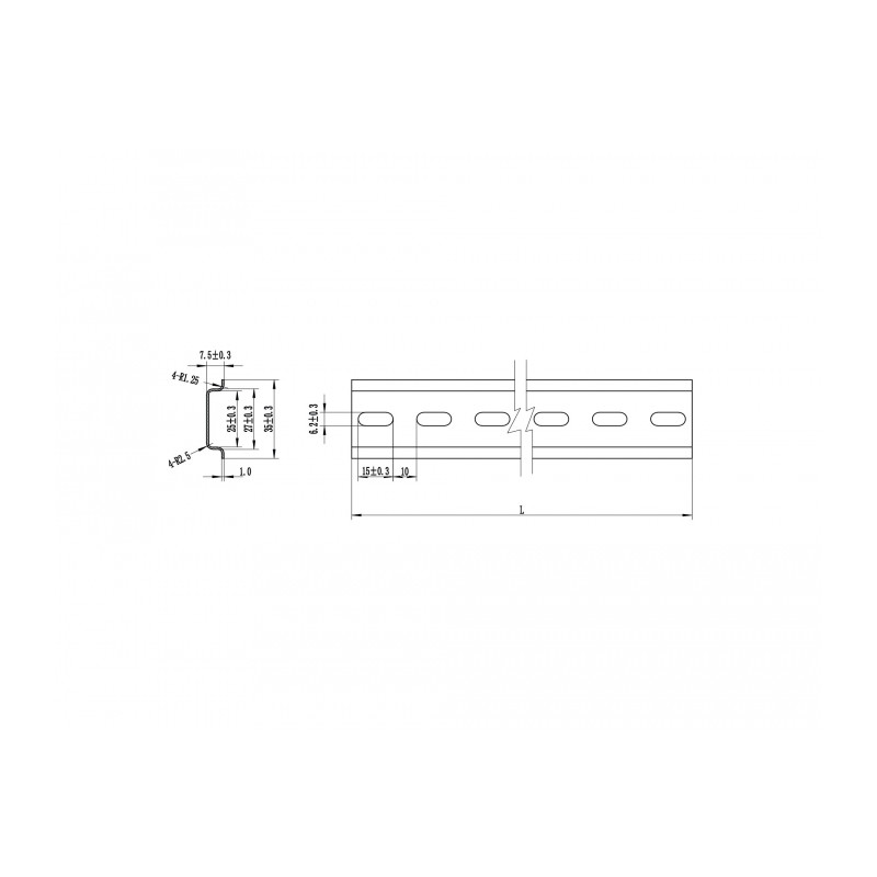 Delock Hutschiene 35 x 7,5 mm (19") Stahl