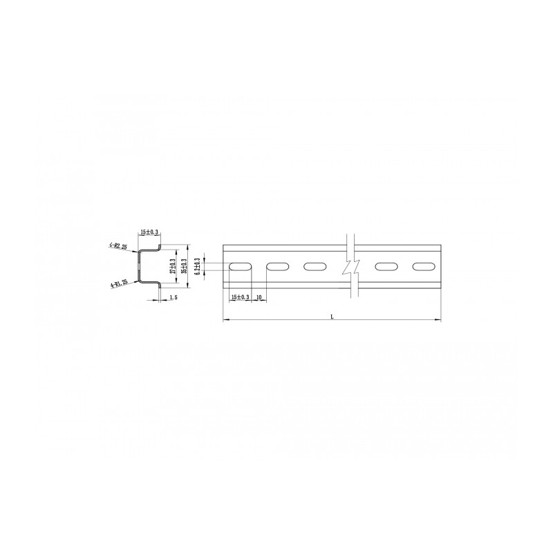 Delock Hutschiene 35 x 15 mm (25 cm) Stahl