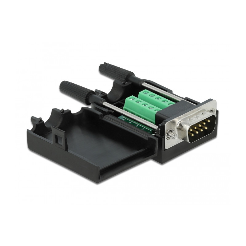 Delock D-Sub9 Stecker zu Terminalblock mit Gehäuse