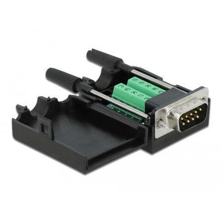 Delock D-Sub9 Stecker zu Terminalblock mit Gehäuse