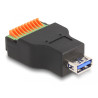 Delock USB 3.2 Gen 1 Typ-A Buchse zu Terminalblock Adapter mit Drucktaster