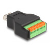 Delock USB 3.2 Gen 1 Typ-A Buchse zu Terminalblock Adapter mit Drucktaster
