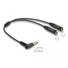 Delock Audio Splitter Klinkenstecker 3,5 mm zu 2 x Klinkenbuchse 3,5 mm 4 Pin gewinkelt