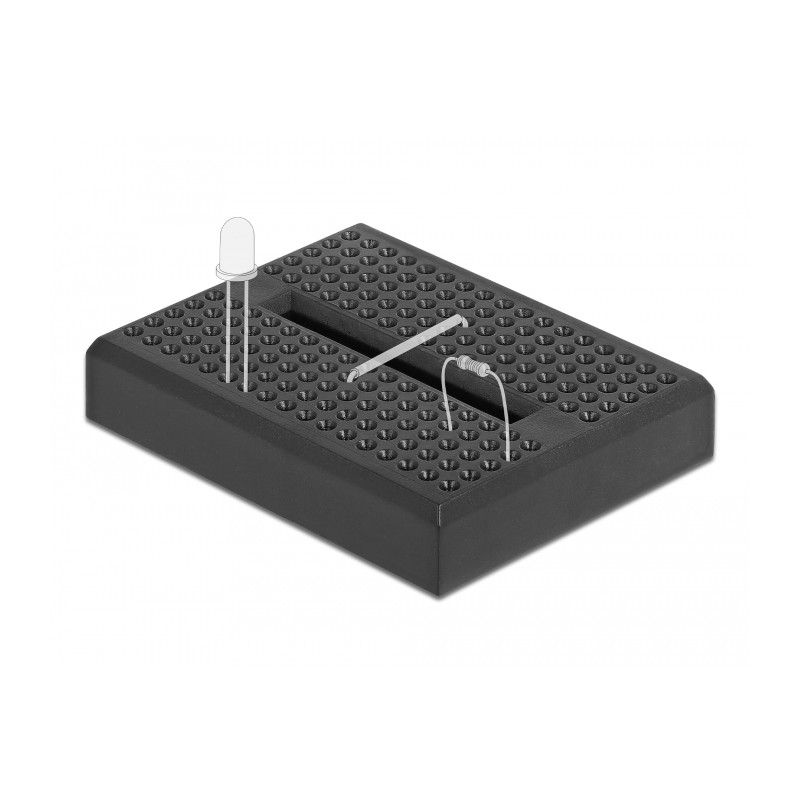 Delock Experimentier-Mini Steckbrett 170 Kontakte schwarz
