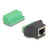 Delock RJ50 Buchse zu Terminalblock Adapter mit Drucktaster