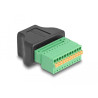 Delock RJ50 Buchse zu Terminalblock Adapter mit Drucktaster