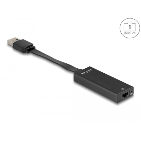 Delock USB Typ-A Netzwerk Adapter Gigabit LAN 1 x RJ45 slim ASIX