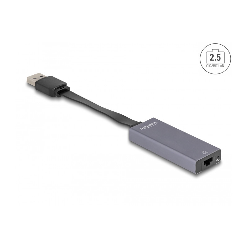 Delock USB Typ-A Netzwerk Adapter 2,5 Gigabit LAN 1 x RJ45 slim