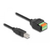 Delock USB 2.0 Kabel Typ-B Stecker zu Terminalblock Adapter mit Drucktaster 15 cm