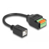 Delock USB 2.0 Kabel Typ-B Buchse zu Terminalblock Adapter mit Drucktaster 15 cm