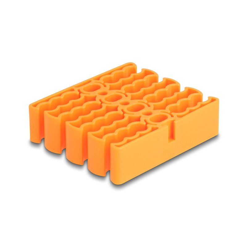 Delock Kabel-Organizer mit 24 Kabeleinführungen orange