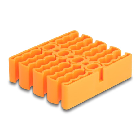 Delock Kabel-Organizer mit 24 Kabeleinführungen orange