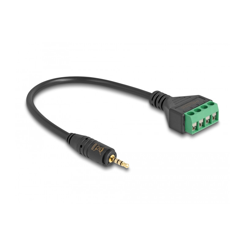 Delock Kabel Klinkenstecker 2,5 mm 4 Pin zu Terminalblock Adapter 20 cm