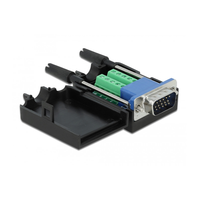 Delock VGA15 Stecker zu Terminalblock Adapter mit Gehäuse