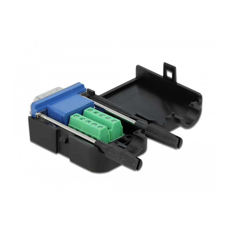 Delock VGA15 Stecker zu Terminalblock Adapter mit Gehäuse